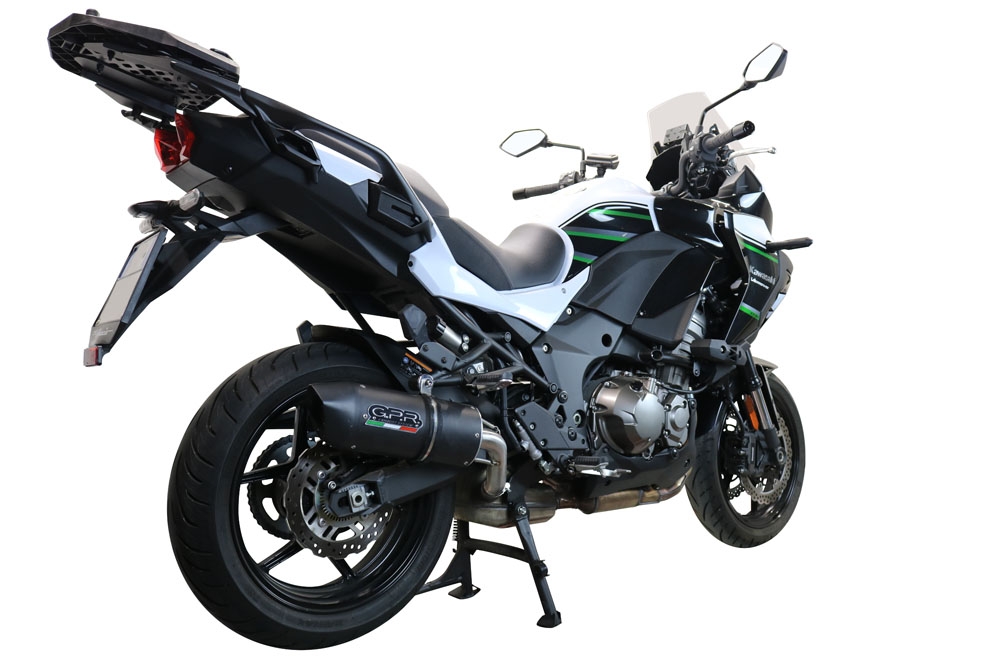 Escape compatible con Kawasaki Versys 1000 I.E. 2019-2020, Furore Evo4 Nero, Escape legal, homologado, silenciador con db killer desmontable y tubo de conexión específico 