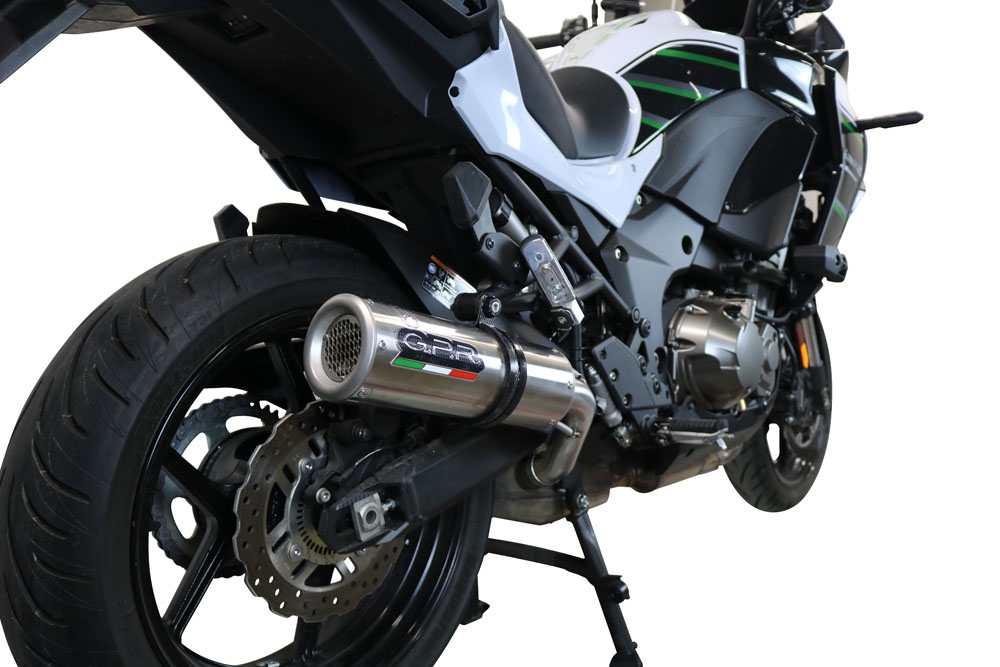 Escape compatible con Kawasaki Versys 1000 I.E. 2019-2020, M3 Inox , Escape legal, homologado, silenciador con db killer desmontable y tubo de conexión específico 