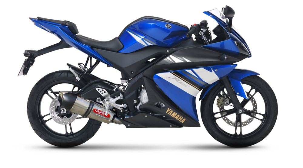 Escape compatible con Yamaha Yzf-R 125 2008-2013, Gpe Ann. titanium, Escape completo homologado y legal, incluido db killer extraíble 