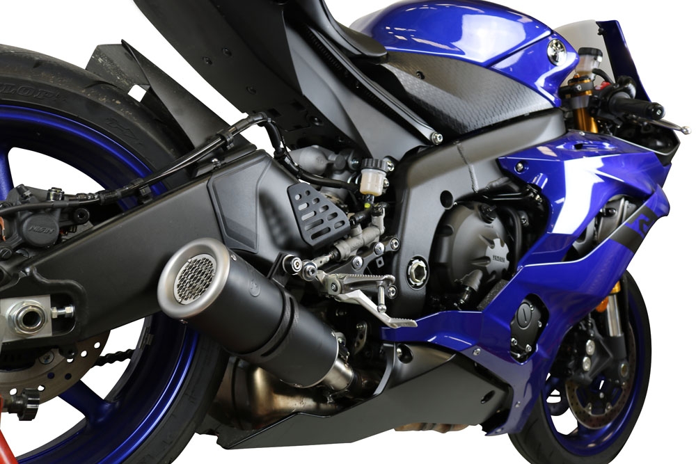 Escape compatible con Yamaha Yzf R6 2017-2025, M3 Black Titanium, Escape legal, homologado, silenciador con db killer desmontable y tubo de conexión específico 