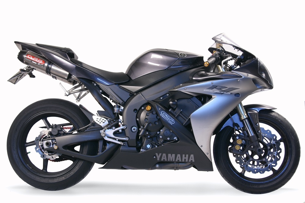 Escape compatible con Yamaha Yzf 1000 R1 2004-2006, Gpe Ann. titanium, Escape semi-completo homologado,con par de terminales con db killer extraible 