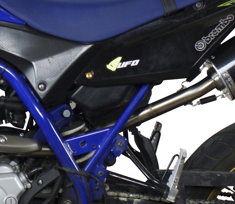Escape compatible con Yamaha Wr 125 X 2009-2014, Furore Nero, Escape legal, homologado, silenciador con db killer desmontable y tubo de conexión específico 
