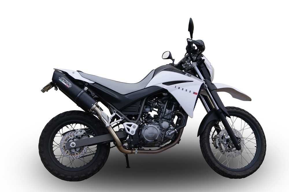 Escape compatible con Yamaha Xt 660 X-R 2004-2014, Furore Nero, Par de terminales de escape homologados, con db killer extraíbles y tubos de conexión específicos 
