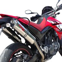 Escape compatible con Yamaha Xt 660 X-R 2004-2014, Trioval, Par de terminales de escape homologados, con db killer extraíbles y tubos de conexión específicos 