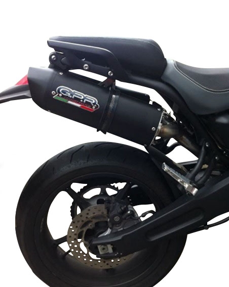 GPR escape compatible con  Yamaha MT03 660 2006-2013, Furore Nero, Par de terminales de escape homologados, con db killer extraíble, catalizadores y tubo de conexión específico 