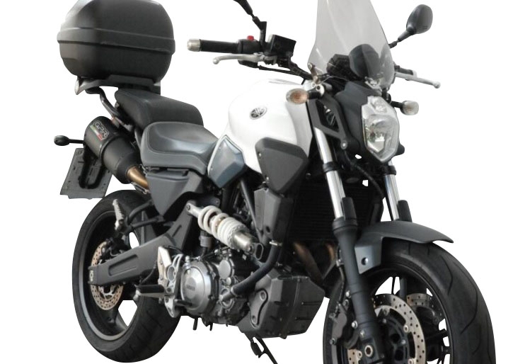 GPR escape compatible con  Yamaha MT03 660 2006-2013, Furore Nero, Par de terminales de escape homologados, con db killer extraíble, catalizadores y tubo de conexión específico 