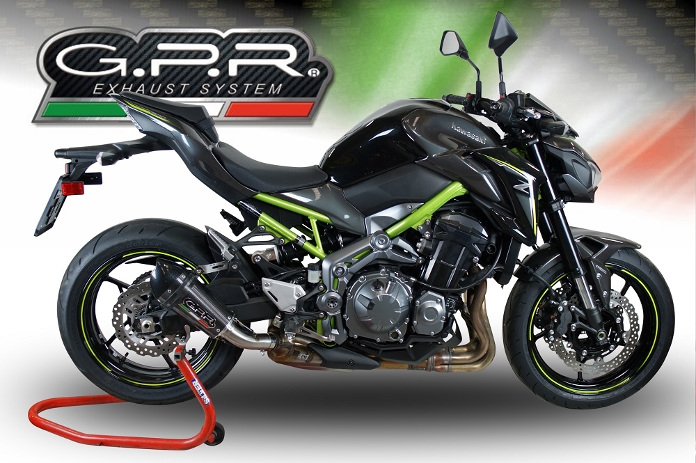 Escape compatible con Kawasaki Z 900 2017-2024, GP Evo4 Poppy, Escape legal, homologado, silenciador con db killer desmontable y tubo de conexión específico 
