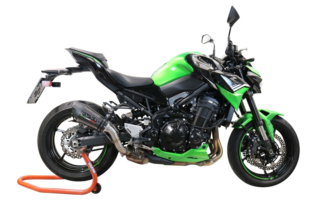 Escape compatible con Kawasaki Z 900 E 2020-2024, Gpe Ann. Poppy, Escape legal, homologado, silenciador con db killer desmontable y tubo de conexión específico 
