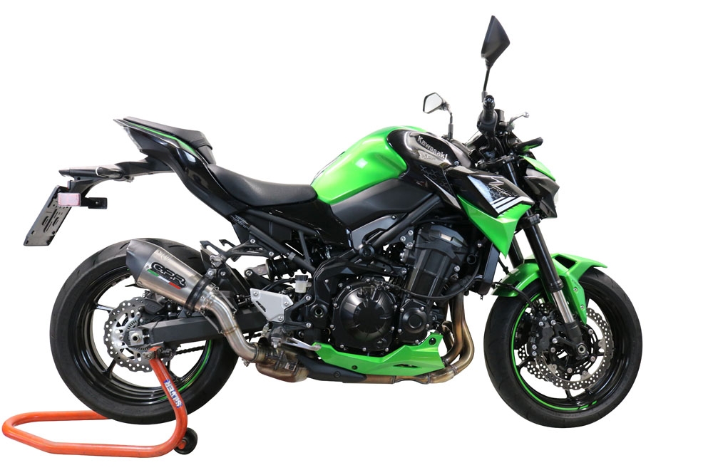 Escape compatible con Kawasaki Z 900 E 2020-2024, Gpe Ann. titanium, Escape legal, homologado, silenciador con db killer desmontable y tubo de conexión específico 