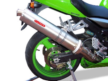 Escape compatible con Kawasaki ZX-12R 2000-2006, Inox Tondo, Silenciador de escape, homologado, montaje con brida específica (bolt-on), con db killer extraíble 
