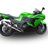 Escape compatible con Kawasaki Zzr 1400 2023-2024, Gpe Ann. titanium, Par de terminales de escape homologados, con db killer extraíbles y tubos de conexión específicos 