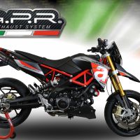 Escape compatible con Aprilia Dorsoduro 900 2017-2020, Furore Evo4 Nero, Par de terminales de escape homologados, con db killer extraíbles y tubos de conexión específicos 