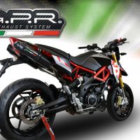 Escape compatible con Aprilia Dorsoduro 900 2017-2020, Furore Evo4 Nero, Par de terminales de escape homologados, con db killer extraíbles y tubos de conexión específicos 