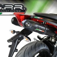 Escape compatible con Aprilia Dorsoduro 900 2017-2020, Furore Evo4 Nero, Par de terminales de escape homologados, con db killer extraíbles y tubos de conexión específicos 