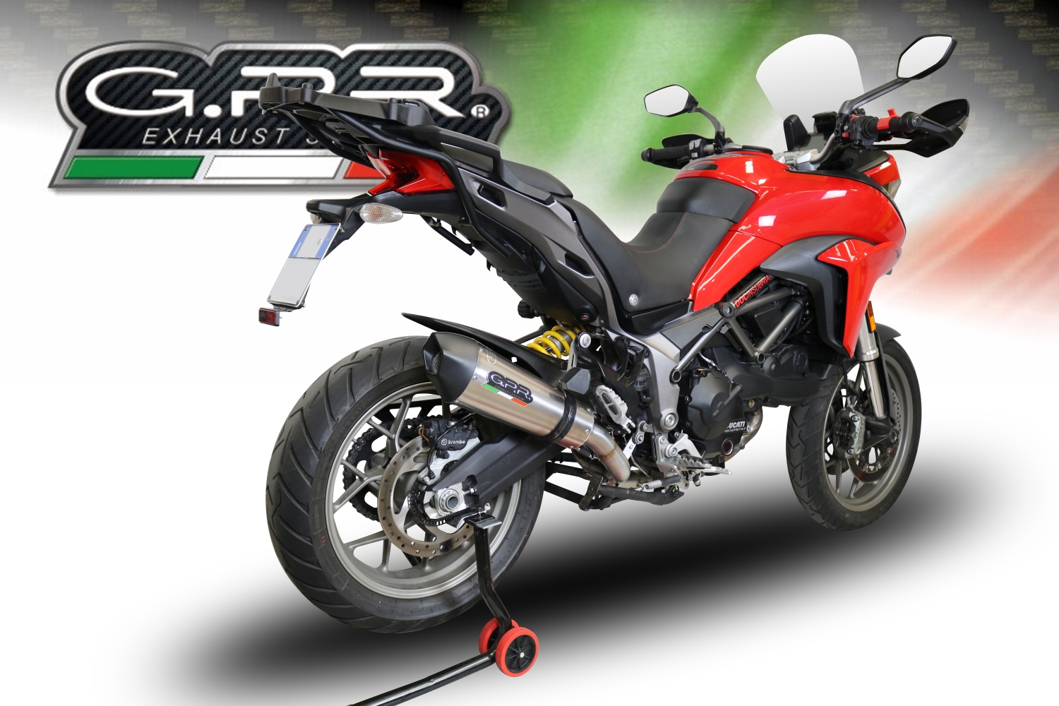 Escape compatible con Ducati Multistrada 950 2017-2020, Gpe Ann. Titanium, Sistema de escape medio lleno, incluido db killer extraíble y tubo de conexión 