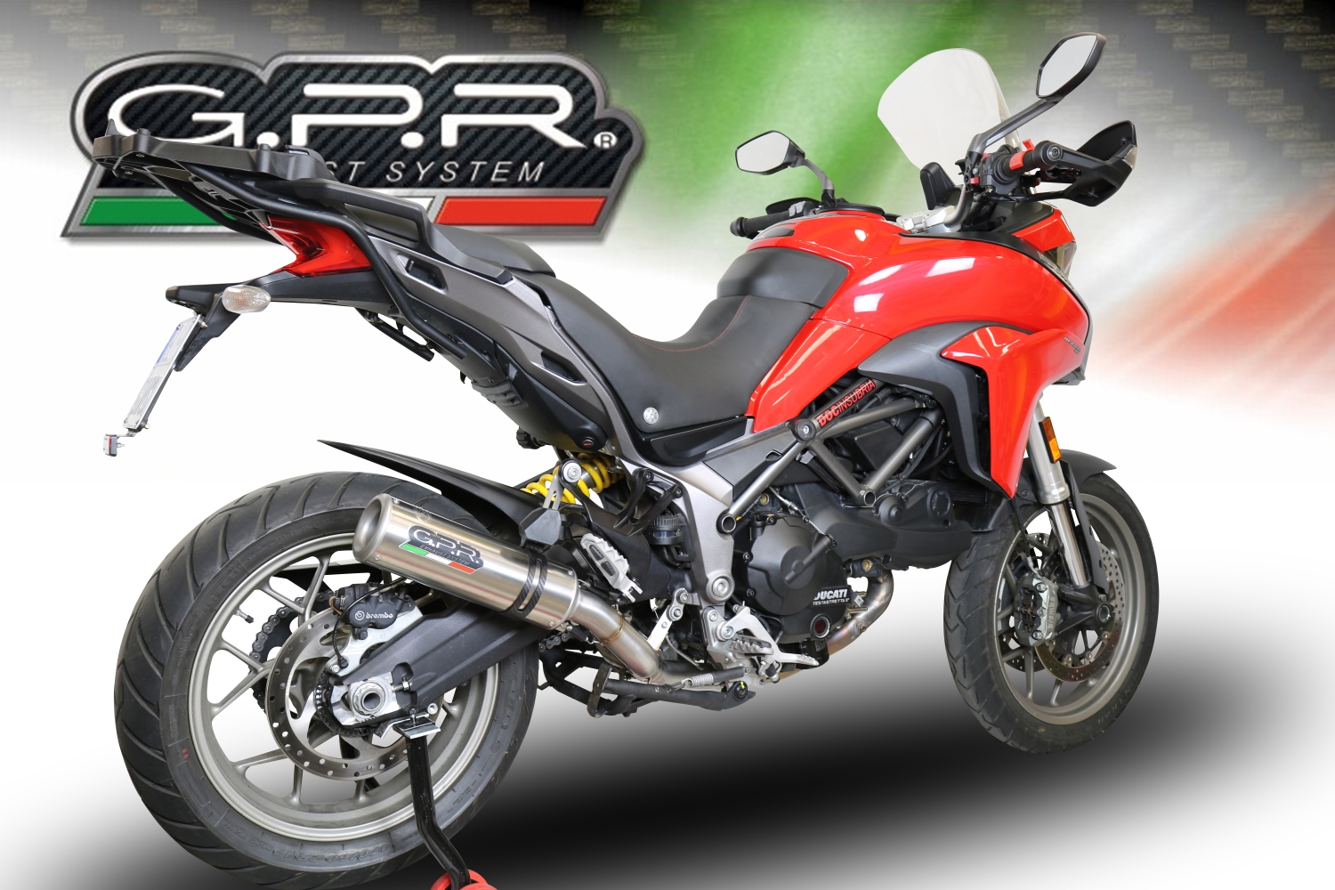 GPR escape compatible con Ducati Multistrada 950 2017-2020, M3 Titanium Natural, Escape semi-completo homologado, con db killer extraible y catalizador 