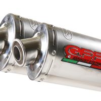 Escape compatible con Moto Morini Corsaro 1200 2005-2011, Titanium Oval , Par de terminales de escape homologados, con db killer extraíbles y tubos de conexión específicos 