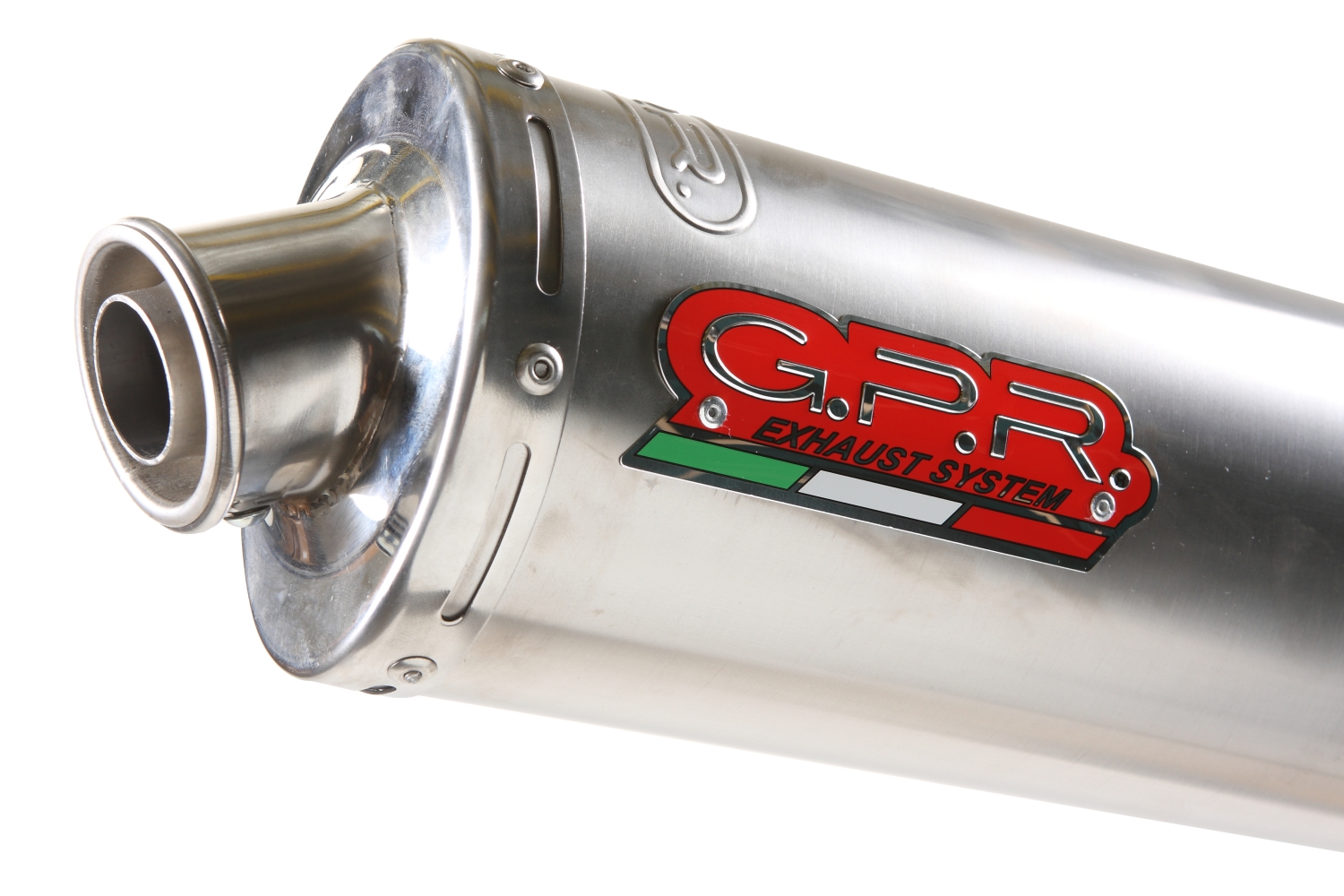Escape compatible con Hyosung Comet 125 GT - R 2003-2014, Inox Tondo, Silenciador de escape, homologado, montaje con brida específica (bolt-on), con db killer extraíble 