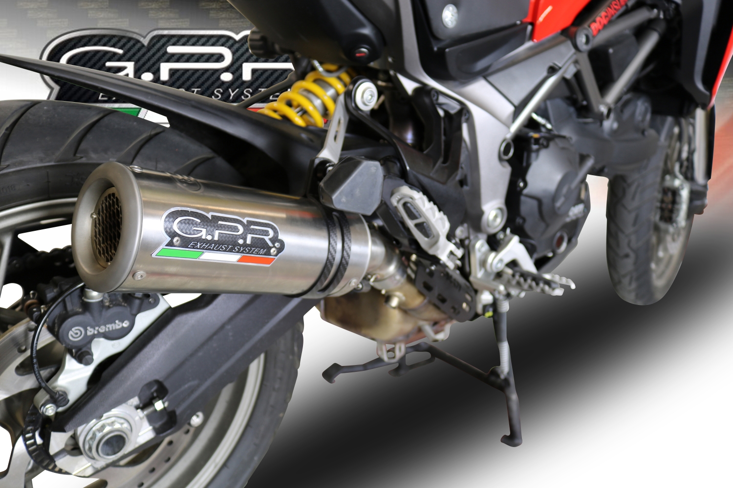 Escape compatible con Ducati Multistrada 950 V2 S 2021-2024, M3 Titanium Natural, Escape legal, homologado, silenciador con db killer desmontable y tubo de conexión específico 
