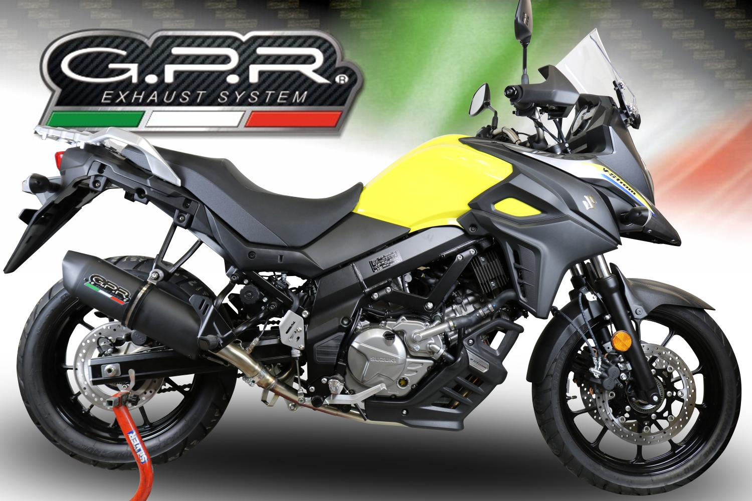 Escape compatible con Suzuki V-Strom DL650 2017-2020, Furore Evo4 Nero, Sistema de escape medio lleno, incluido db killer extraíble y tubo de conexión 
