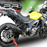 Escape compatible con Suzuki V-Strom DL650 2017-2020, Furore Evo4 Nero, Sistema de escape medio lleno, incluido db killer extraíble y tubo de conexión 