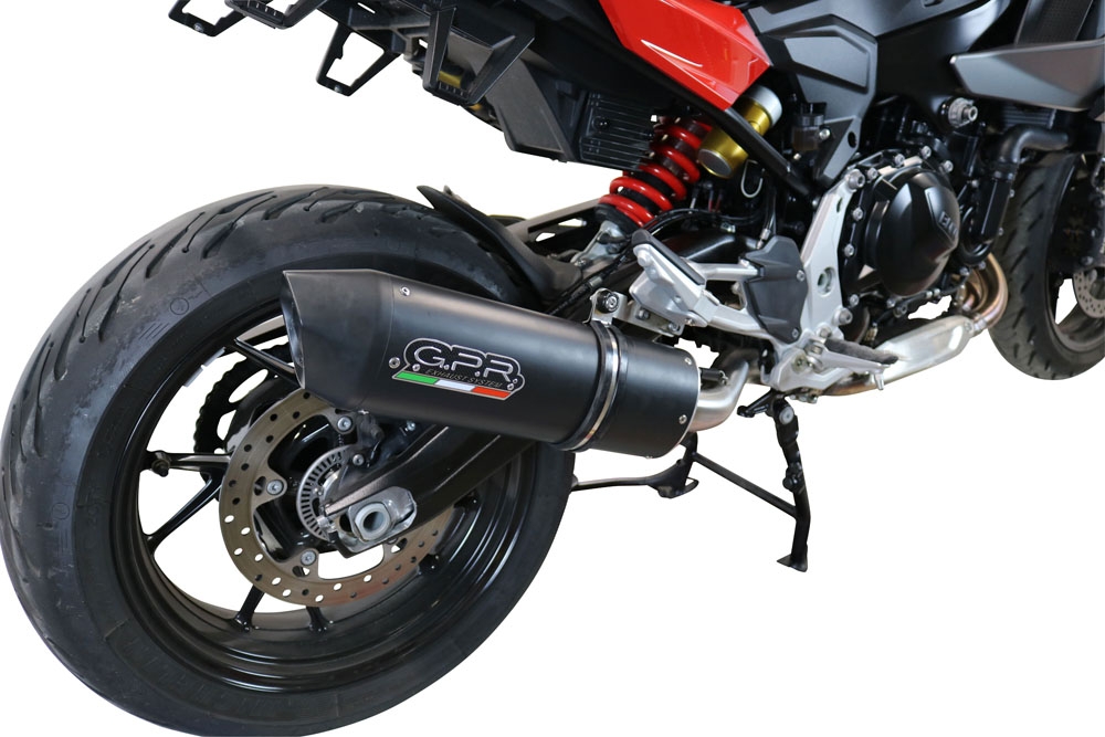 Escape compatible con Bmw F 900 XR-R 2020-2025, Furore Evo4 Nero, Escape legal, homologado, silenciador con db killer desmontable y tubo de conexión específico 