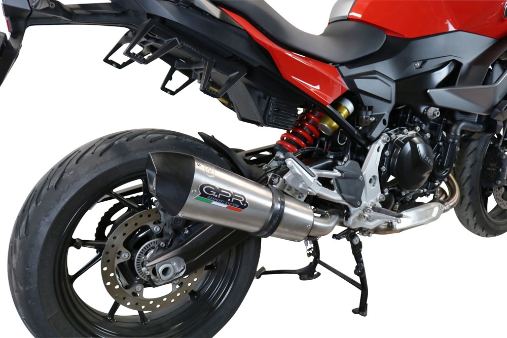 Escape compatible con Bmw F 900 XR-R 2020-2025, GP Evo4 Titanium, Escape legal, homologado, silenciador con db killer desmontable y tubo de conexión específico 