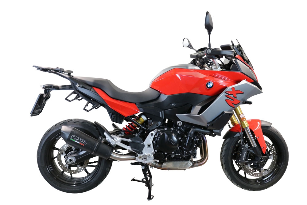 Escape compatible con Bmw F 900 XR-R 2020-2025, GP Evo4 Black Titanium, Escape legal, homologado, silenciador con db killer desmontable y tubo de conexión específico 