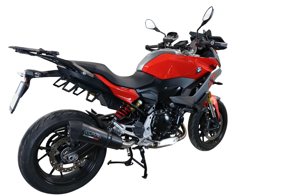 Escape compatible con Bmw F 900 XR-R 2020-2025, GP Evo4 Black Titanium, Escape legal, homologado, silenciador con db killer desmontable y tubo de conexión específico 