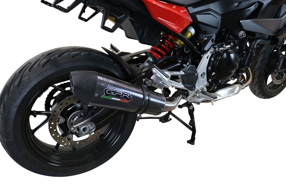 Escape compatible con Bmw F 900 XR-R 2020-2025, GP Evo4 Poppy, Escape legal, homologado, silenciador con db killer desmontable y tubo de conexión específico 