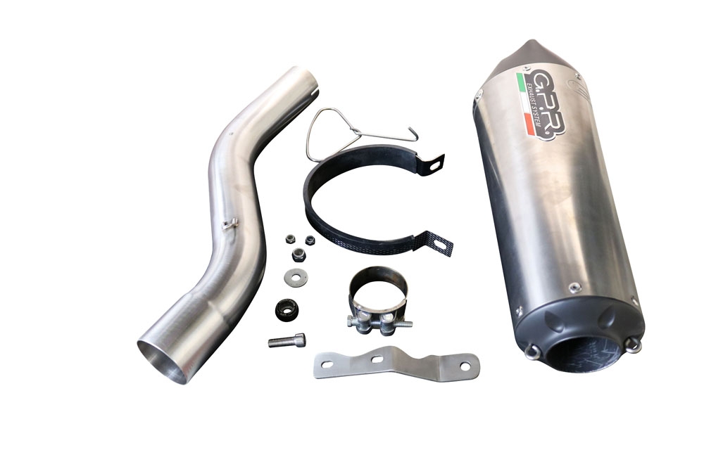Escape compatible con Bmw F 900 XR-R 2020-2025, GP Evo4 Titanium, Escape legal, homologado, silenciador con db killer desmontable y tubo de conexión específico 