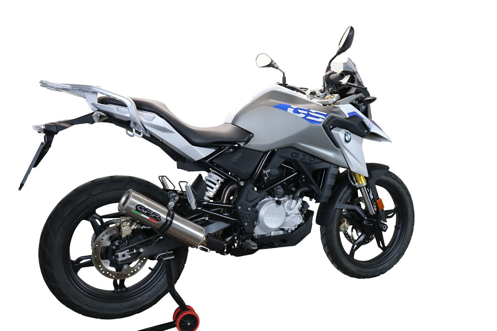 GPR escape compatible con  Bmw G 310 Gs 2017-2021, M3 Titanium Natural, Escape completo homologado y legal,con catalizador incluido db killer extraíble 