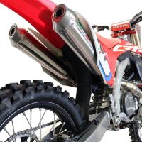Escape compatible con Honda Crf 450 R-RX 2017-2020, Pentacross Inox, Escape racing, linea completa, doble silenciador con db killer extraible 