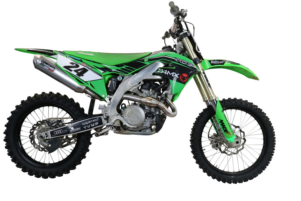 Escape compatible con Kawasaki Kx 450 F 2019-2020, Pentacross Inox, Escape completo racing, incluyendo colector y db killer desmontable, sin homologación 