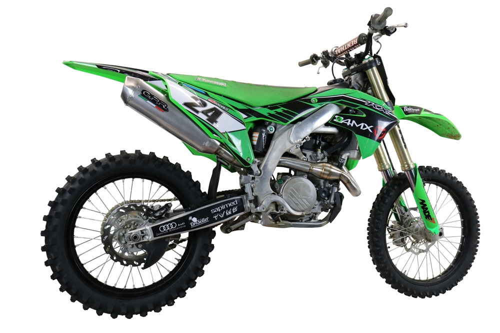 Escape compatible con Kawasaki Kx 450 F 2019-2020, Pentacross Inox, Escape completo racing, incluyendo colector y db killer desmontable, sin homologación 