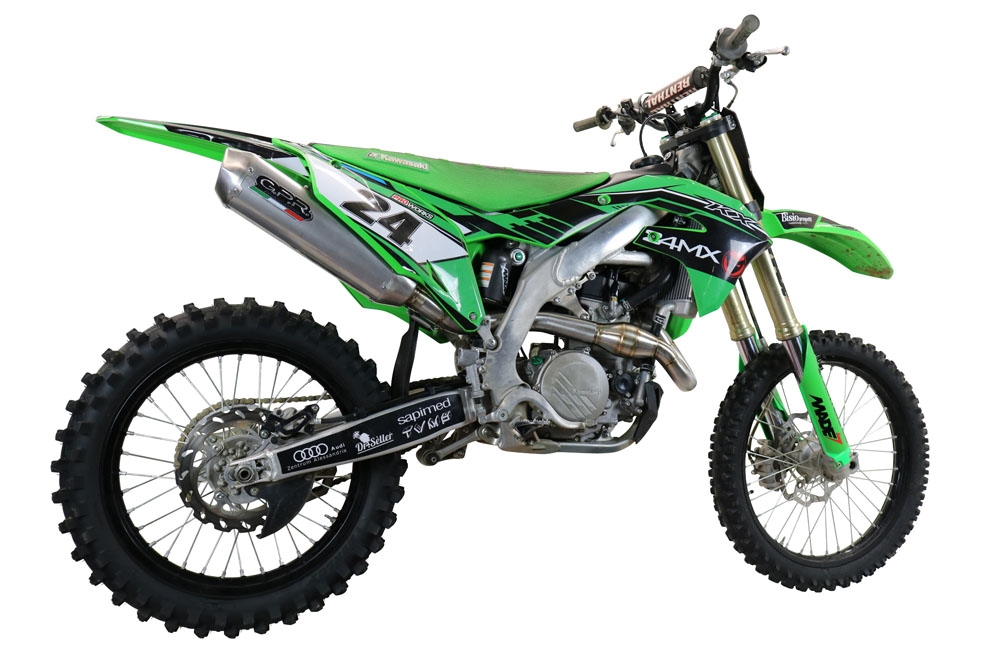 Escape compatible con Kawasaki Kx 450 F 2019-2020, Pentacross FULL Titanium, Escape completo racing, incluyendo colector y db killer desmontable, sin homologación 