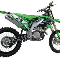 Escape compatible con Kawasaki Kx 450 F 2019-2020, Pentacross FULL Titanium, Escape completo racing, incluyendo colector y db killer desmontable, sin homologación 