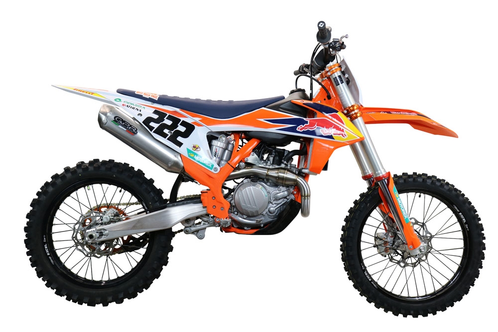 Escape compatible con Gas Gas EX 450F 2021-2023, Pentacross Inox, Escape completo racing, incluyendo colector y db killer desmontable, sin homologación 