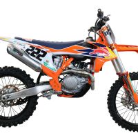 Escape compatible con Gas Gas EX 450F 2021-2023, Pentacross Inox, Escape completo racing, incluyendo colector y db killer desmontable, sin homologación 