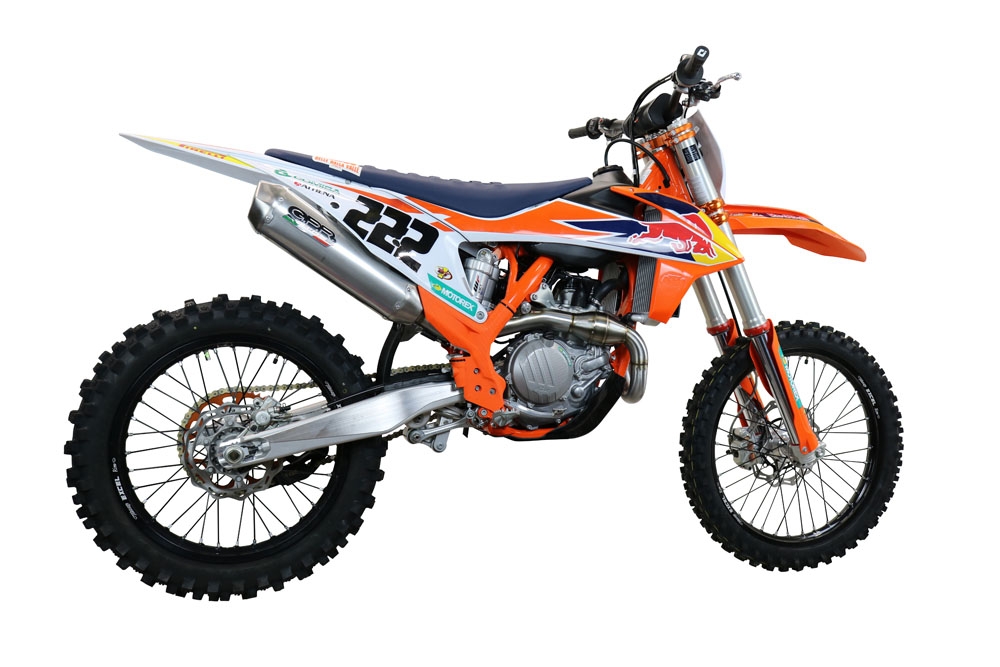 Escape compatible con Gas Gas EX 450F 2021-2023, Pentacross Inox, Escape completo racing, incluyendo colector y db killer desmontable, sin homologación 