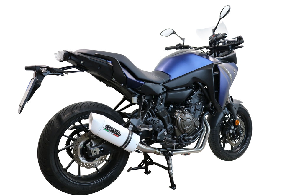 Escape compatible con Yamaha Tracer 7 2021-2024, Albus Ceramic, Escape completo, no legal para países de la UE, con db killer extraíble 