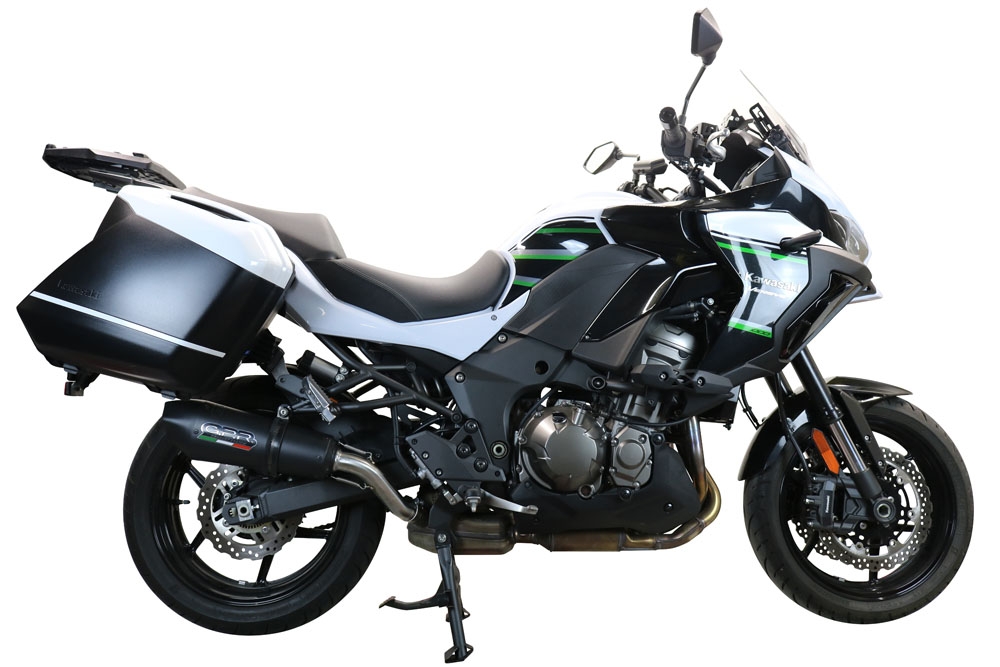 GPR escape compatible con  Kawasaki Versys 1000 I.E. 2021-2024, New Grand Prix Evo Poppy, Escape legal, homologado, silenciador con db killer desmontable y tubo de conexión específico 