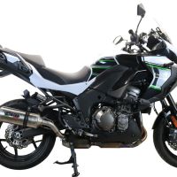 Escape compatible con Kawasaki Versys 1000 I.E. 2019-2020, Satinox , Escape legal, homologado, silenciador con db killer desmontable y tubo de conexión específico 