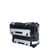 GPR TECH compatible con  Bmw R 1200 Gs 2013/2016 Par de maletas laterales en aluminio con lado derecho contorneado, color negro con portaequipajes específico Capacidad 38 LT. + 32 LT.