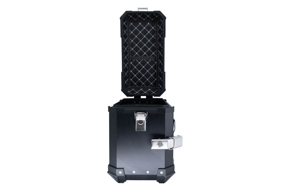 GPR TECH Par de maletas laterales en aluminio sin rack específico, color negro  Capacidad 38 LT. + 38 LT. Capacidad 38 LT. + 38 LT.