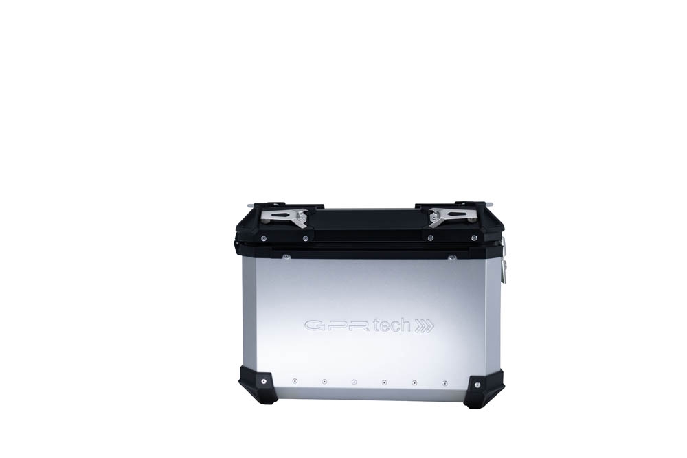 GPR TECH Par de maletas laterales en aluminio sin rack específico, color plata Capacidad 38 LT. + 38 LT. Capacidad 38 LT. + 38 LT.