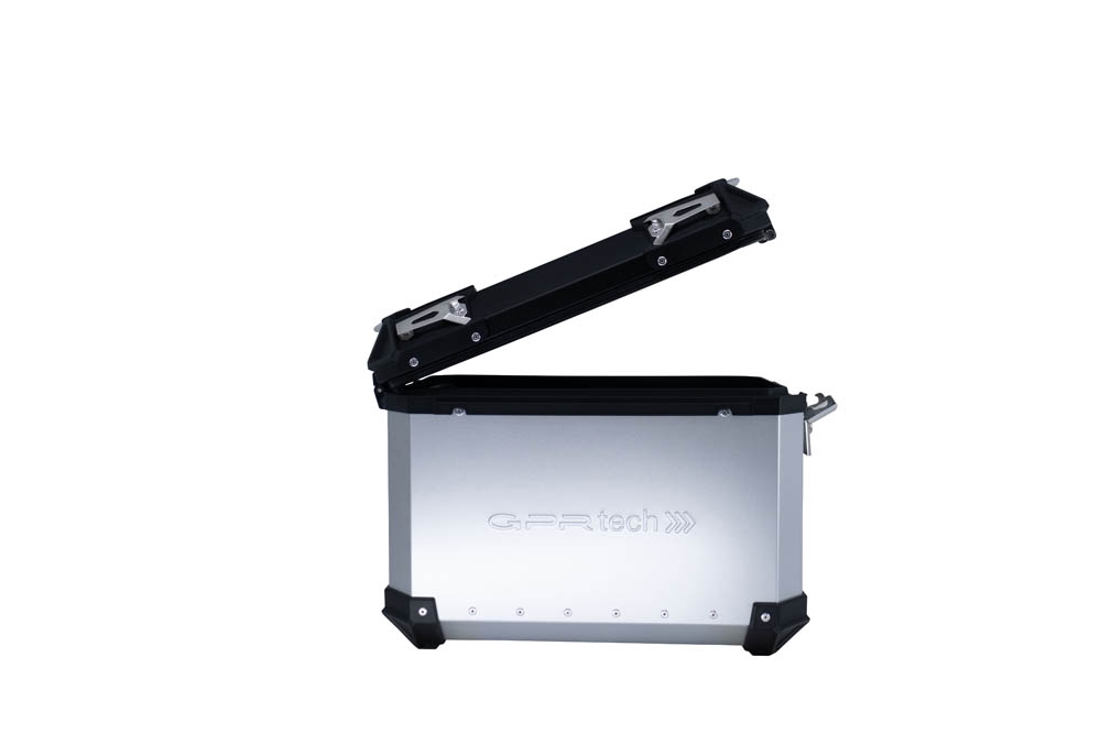 GPR TECH Par de maletas laterales en aluminio sin rack específico, color plata Capacidad 38 LT. + 38 LT. Capacidad 38 LT. + 38 LT.