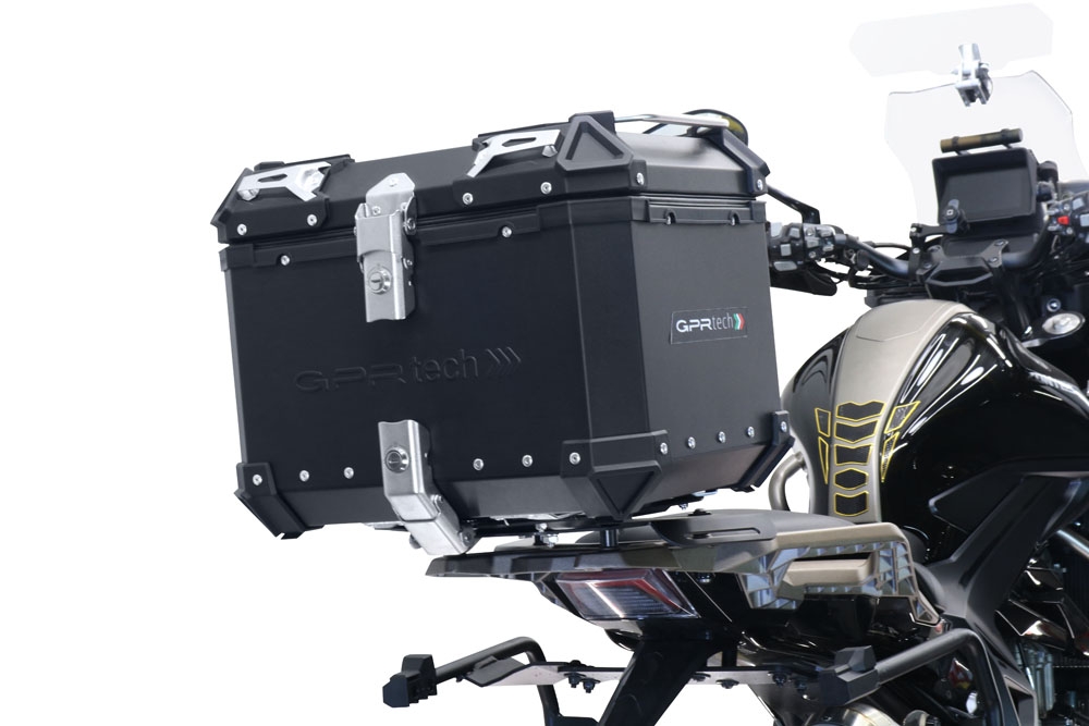 Baúl GPR TECH compatible con  Zontes 350 T1 ADV 2022/2024 e5 Baúl Alpi-Tech en aluminio, color negro con placa específica incluida Capacidad Litros 45