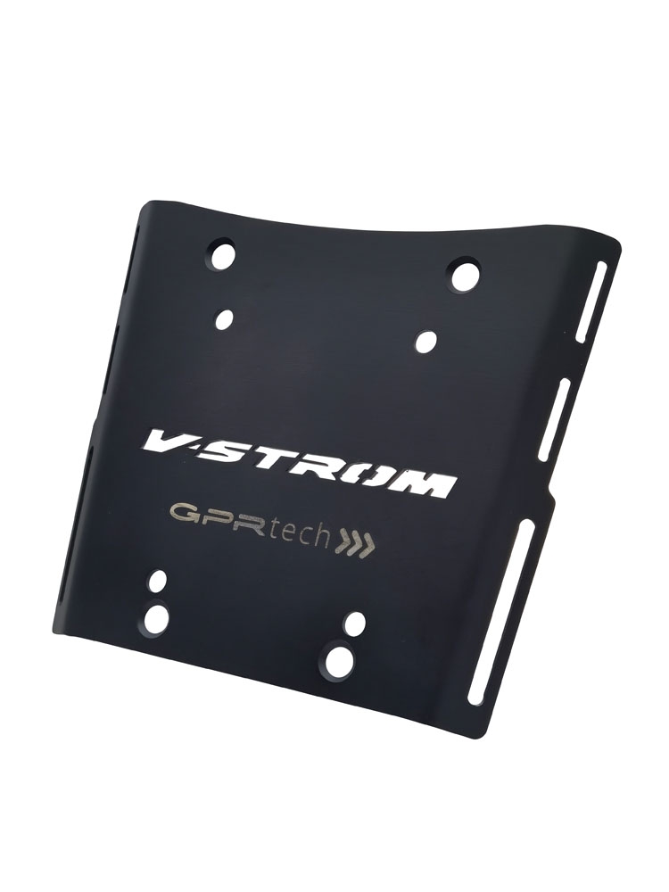 GPR TECH compatible con  Suzuki V-Strom Dl 650 2012/2016 e3 Placa de fijación específica Top Case ALPITECH 55 LT compatible con portaequipajes original, fabricada en acero inoxidable con 4 puntos de anclaje