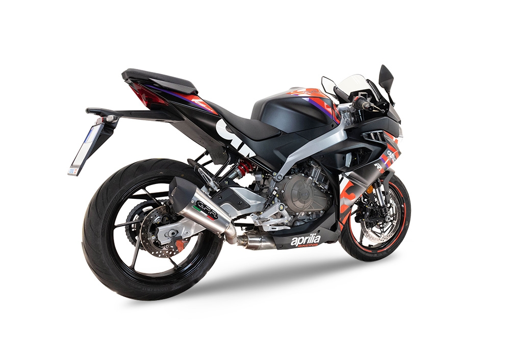 GPR escape compatible con  Aprilia RS 457 2024-2025, New Grand Prix Evo Titanium, Escape completo homologado y legal,con catalizador incluido db killer extraíble 